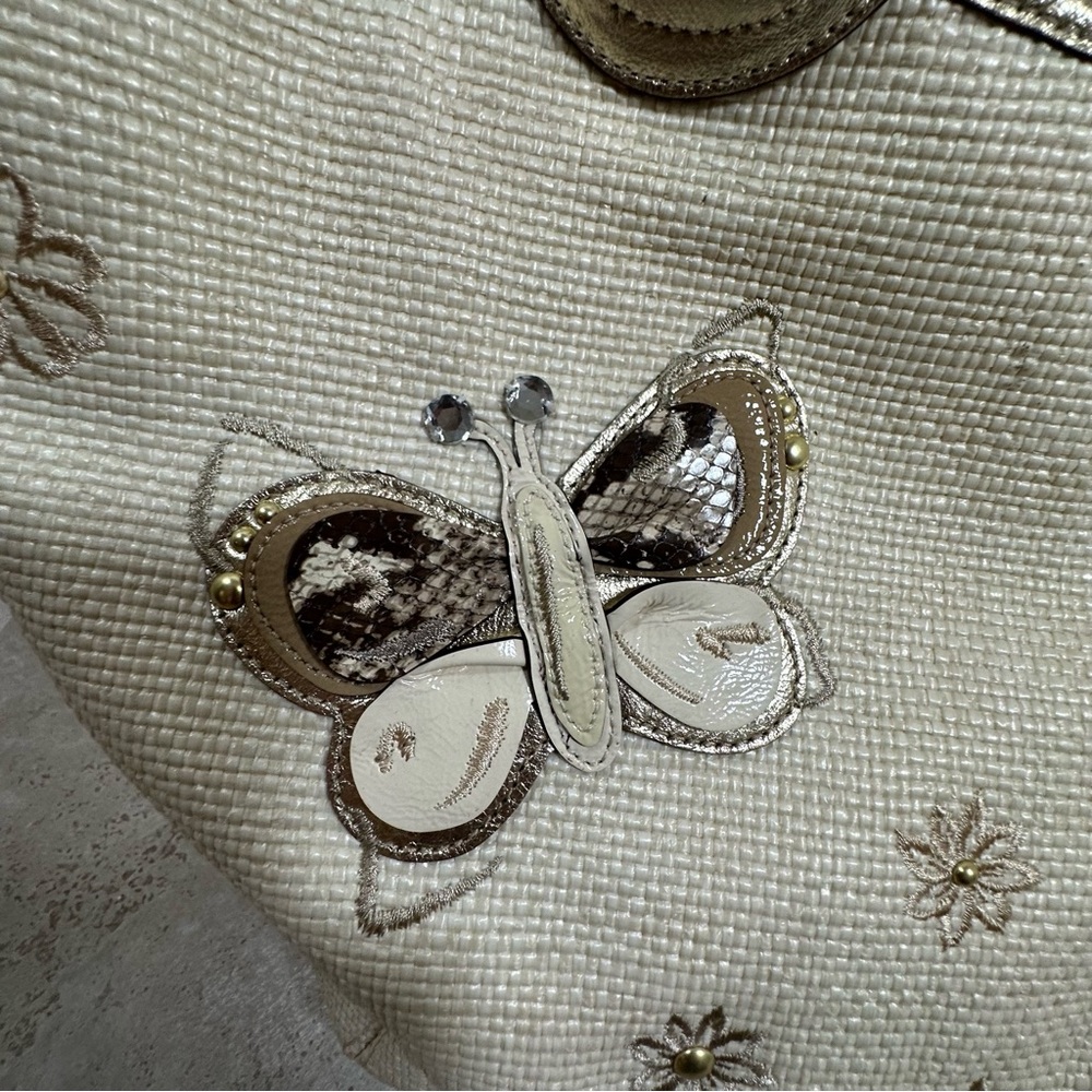 Coach Straw Bag with butterflies - Picture 3 of 15